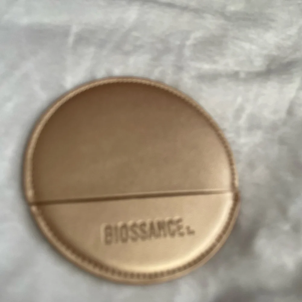 Biossance round circle mirror with gold case NEW!